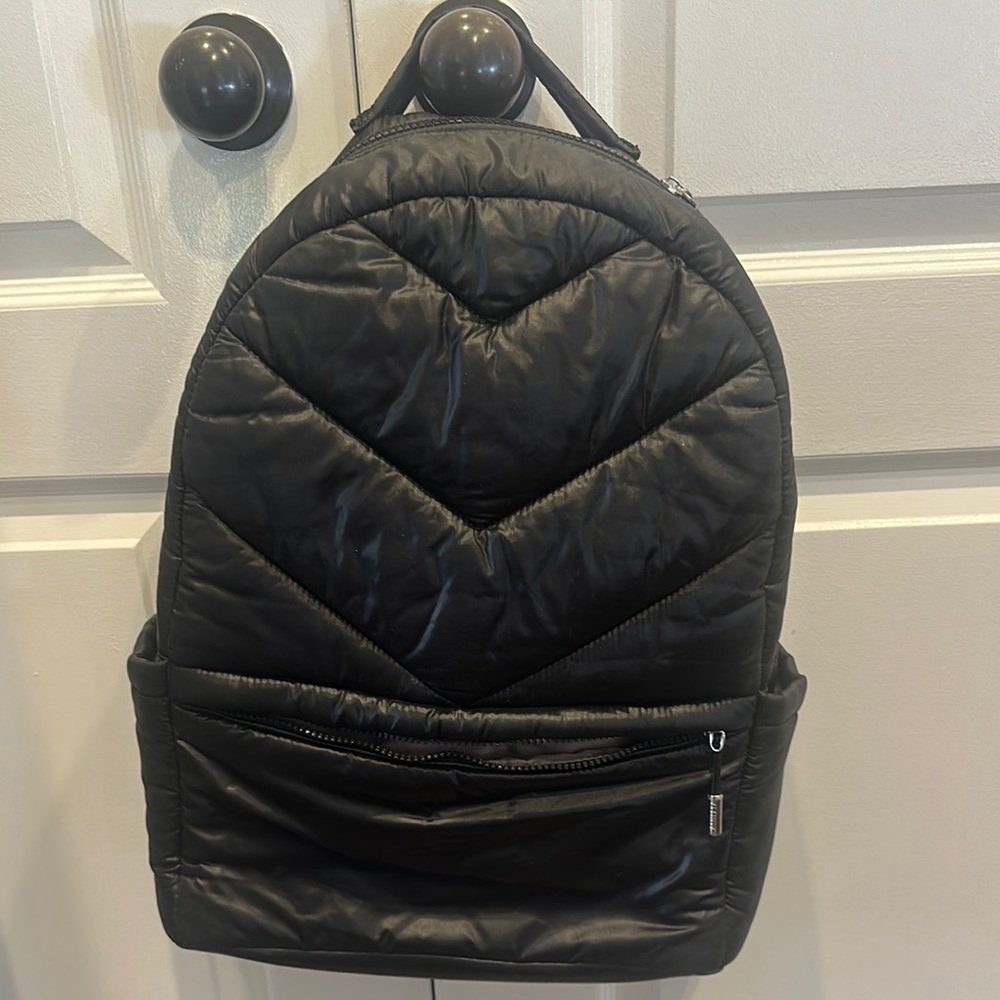 Men's Quilted Black Backpack - Casual Everyday Bag